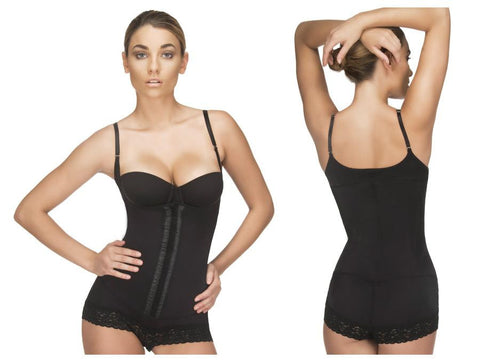 136 Megane Open Bust Bodysuit w/ Lace Trim